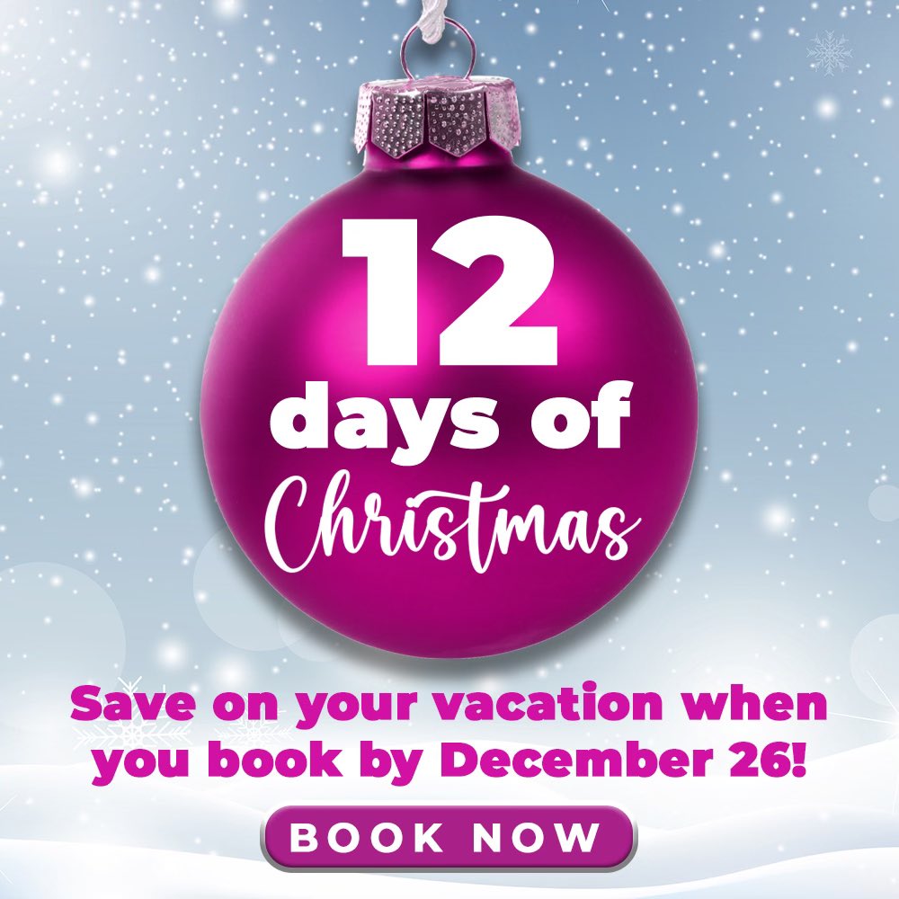We are getting in the holiday spirit with 12 days of Christmas! Plan your 2025 vacation in one of our spacious condos, villas, or go All-In with an all-inclusive hotel package. 🎄🎁

To book by December 26, visit: bit.ly/4iBVlkc