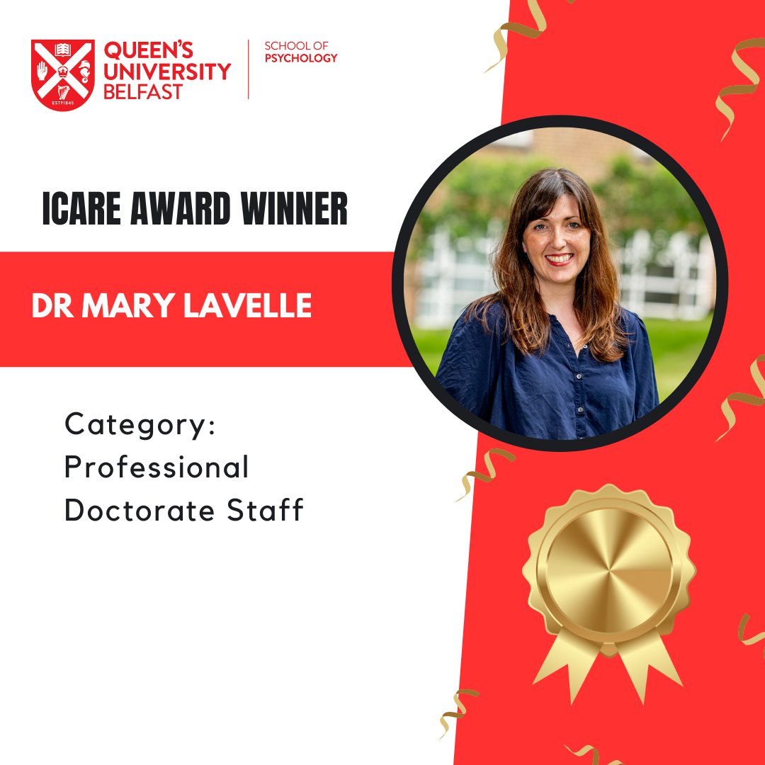 QUB - School of Psychology (@qubpsych) on Twitter photo Congratulations to our 5 ICARE Award Winners for 2024
The winners are:
⭐Dr Stephanie Burns
⭐Eva Grew
⭐ Alison Jeffrey
⭐Dr Mary Lavelle
⭐ Dr Emma Walker
Our values are Integrity, Connectivity, Ambition, Respect and Excellence.
#LoveQUB
<a href="/QUBPsych/">QUB - School of Psychology</a> <a href="/QUBelfast/">Queen's University Belfast 🎓</a> <a href="/QUBStaff/">Queen's Staff</a> Congratulations to our 5 ICARE Award Winners for 2024
The winners are:
⭐Dr Stephanie Burns
⭐Eva Grew
⭐ Alison Jeffrey
⭐Dr Mary Lavelle
⭐ Dr Emma Walker
Our values are Integrity, Connectivity, Ambition, Respect and Excellence.
#LoveQUB
<a href="/QUBPsych/">QUB - School of Psychology</a> <a href="/QUBelfast/">Queen's University Belfast 🎓</a> <a href="/QUBStaff/">Queen's Staff</a>