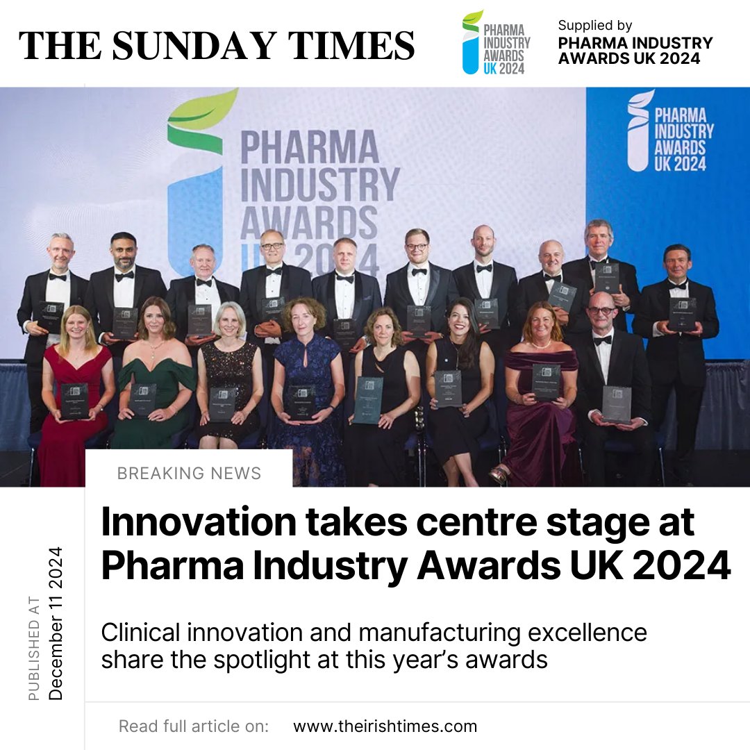 🧑‍⚕️ Clinical innovation and manufacturing excellence rose at the Pharma Industry Awards UK 2024. 

Discover this year’s winners with this Irish Times feature! thetimes.com/static/pharma-… 

#PharmaAwardsUK
