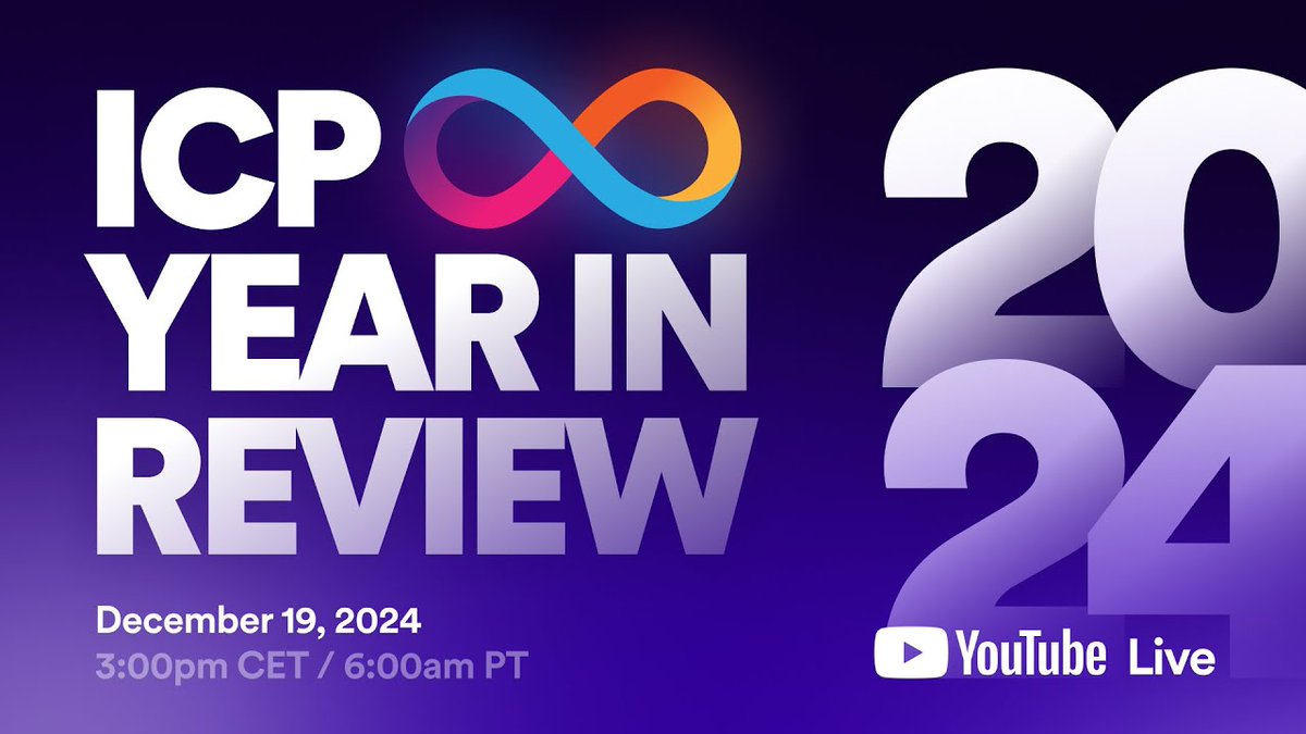 dfinity's tweet photo. The year isn’t over yet
Join @kylelangham, @TracyTrachsler, @PierreSamaties, @JanCamenisch, @samuelburri, @CanessaEmilio, and others as they celebrate this year’s achievements in the #ICP Year in Review 2024 🥂
See you there 🫡 https://t.co/udOfFxBOwa https://t.co/tz5B2oGEfw
