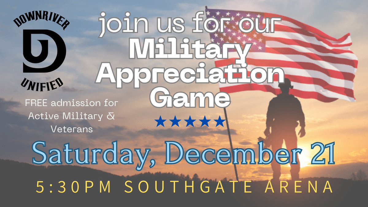 Saturday is our next home game against <a href="/ThumbAreaLegion/">Thumb Area Legion Hockey</a>. It is also our Military &amp; Veterans Appreciation game. There will be raffle baskets &amp; an honoring of those who serve(d) our country.