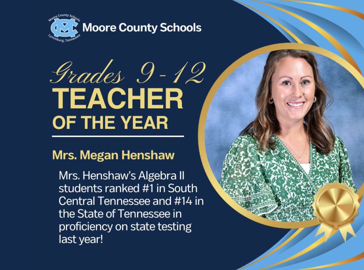 Big congrats to one of TPTE's former VolsTeach students, Megan Epley Henshaw, who was named Monroe County Schools 2025 Teacher of the Year for 9-12th grade! Way to go, Megan!!! We are SO honored and proud of our alumni!