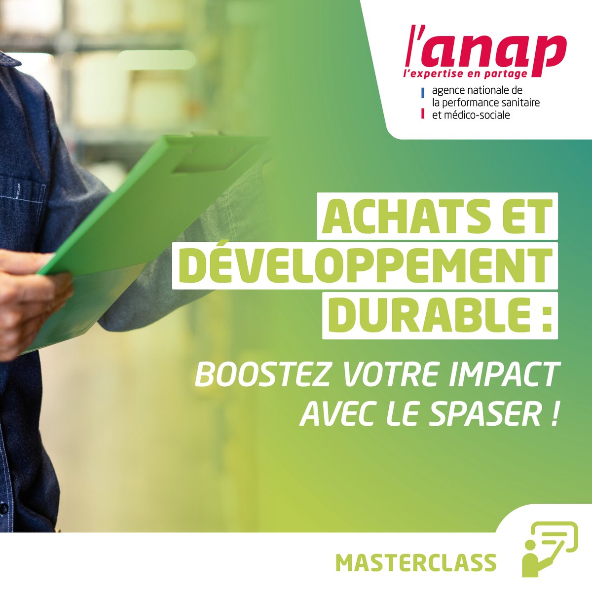 💼 Une obligation pour certains, un levier pour tous : découvrez le SPASER pour structurer vos achats responsables !

L'Anap vous explique tout à l'occasion de ses masterclasses. 👀

Ne manquez pas les prochaines sessions : 8 janvier, 5 février 👉anap.fr/s/article/spas…