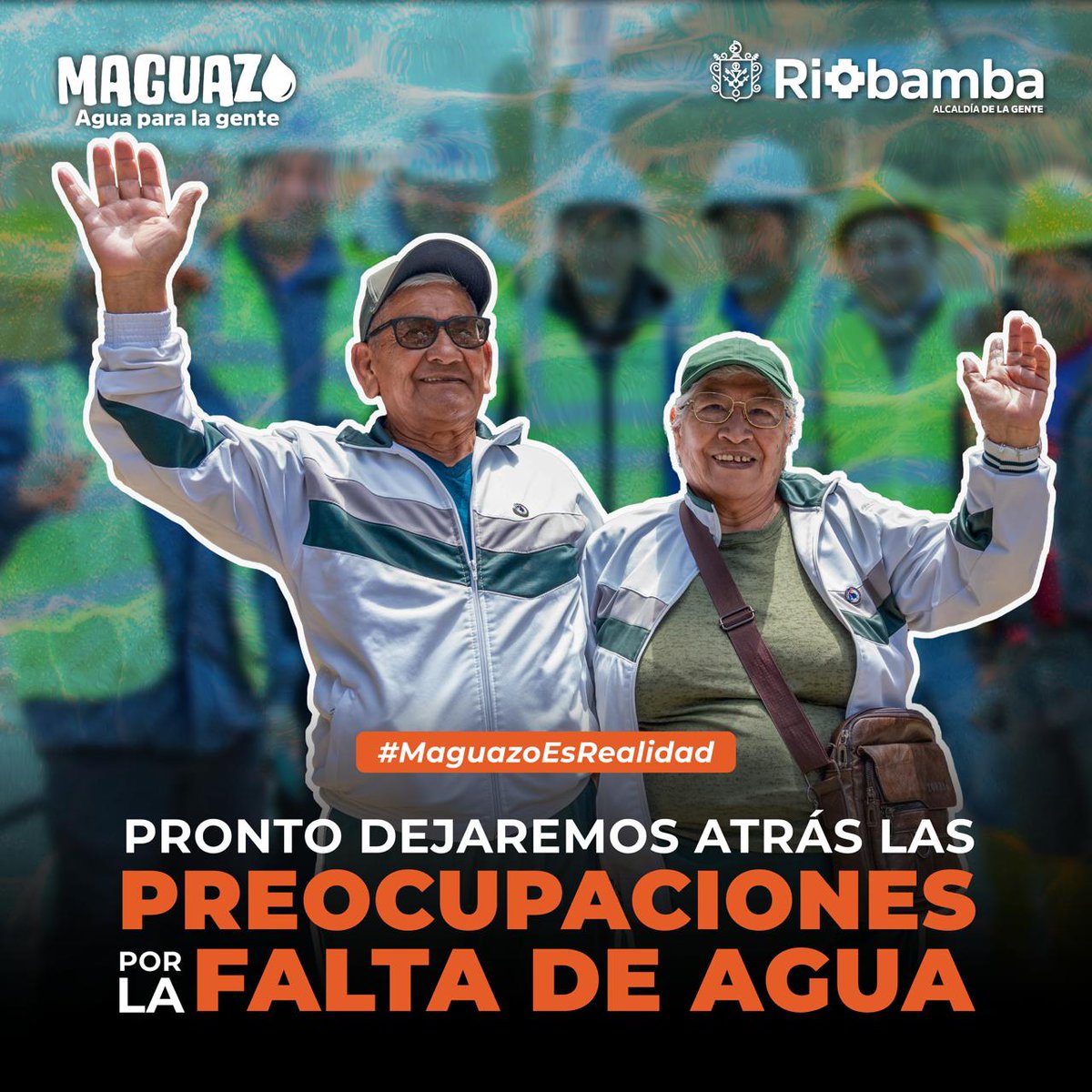 MuniRiobamba's tweet photo. "Pronto dejaremos atrás las preocupaciones por la falta de agua". 💦 El futuro se construye con soluciones que benefician a todos. 

#AguaParaTodos #JuntosPorElFuturo https://t.co/8ZB4GkAxWt