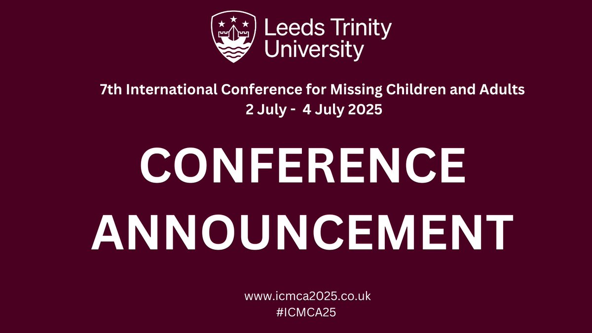 ICMCA (@icmissingca) on Twitter photo We're pleased to announce <a href="/missingpeople/">Missing People</a> as our first exhibitor for the #ICMCA25.
Interested in exhibiting or attending the conference, find out more here -bit.ly/4eYDZvIj We're pleased to announce <a href="/missingpeople/">Missing People</a> as our first exhibitor for the #ICMCA25.
Interested in exhibiting or attending the conference, find out more here -bit.ly/4eYDZvIj