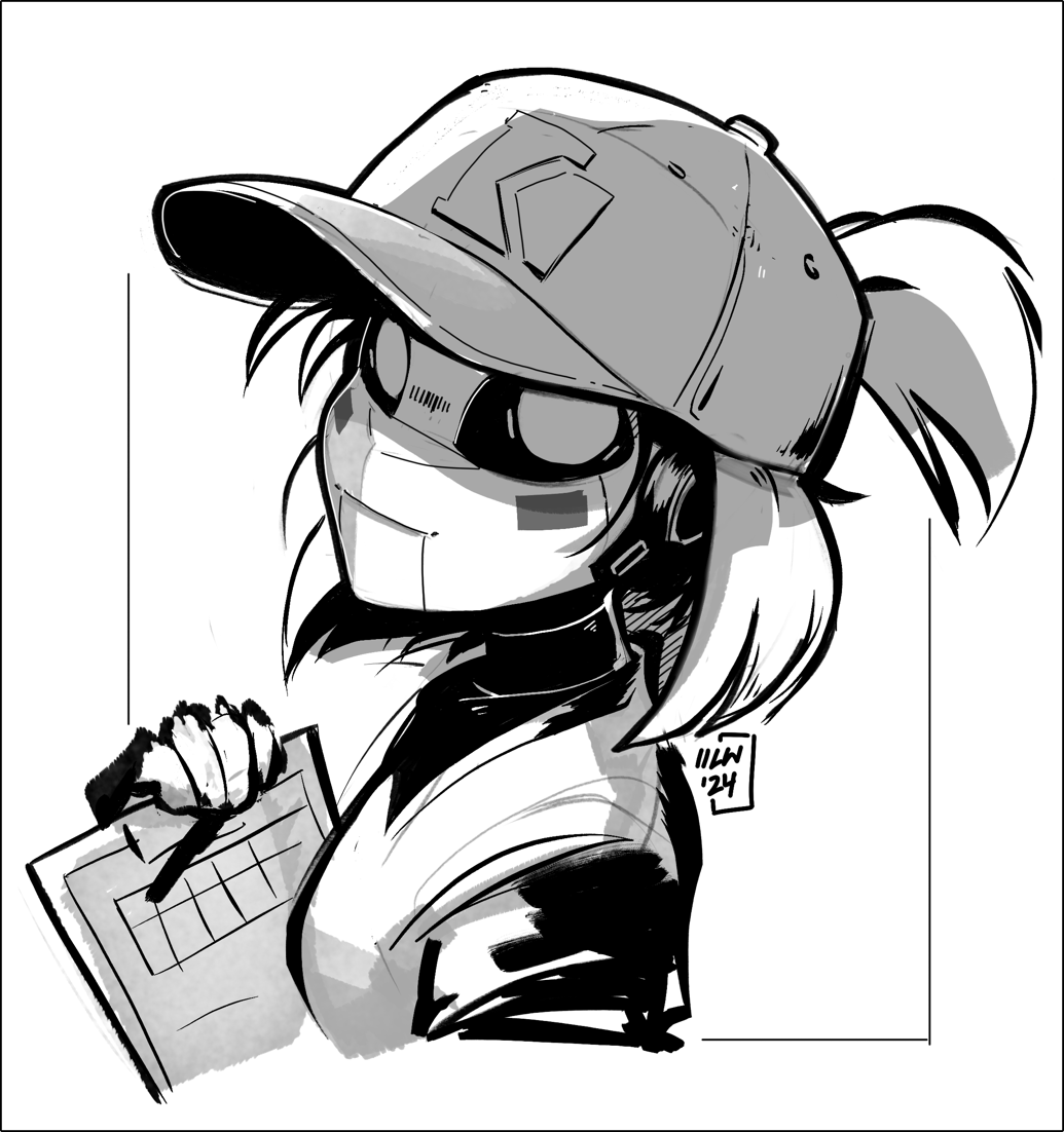 BlackboltLW's tweet photo. originally just want to draw a robot girl with oversized baseball cap, ended up making her actually part of a baseball team lmao

gonna make a full design of her later https://t.co/2pfNMUhhzt