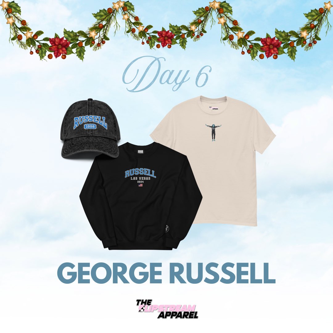Day 6 🎁 for Driver #63 George Russell

Celebrating his dominant drive in Las Vegas and striking his iconic pose! I hope all you #GR63 fans enjoy this collection!

Now available at theslipstreamapparel.com