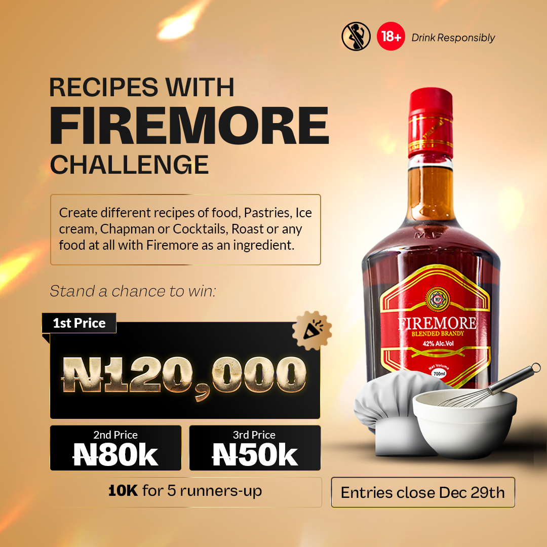 firemorebrandy's tweet photo. How to Enter
1. Create and record a recipe (food, drinks, pastries) with Firemore Blended Brandy as one of the ingredients
3. Post your video on IG, Facebook or X (fomerly Twitter)
4. Use the Hashtag #RecipeWithFiremore 
5. Invite @Firemore_Brandy as collaborator and also tag. https://t.co/HB4IHbF2QH