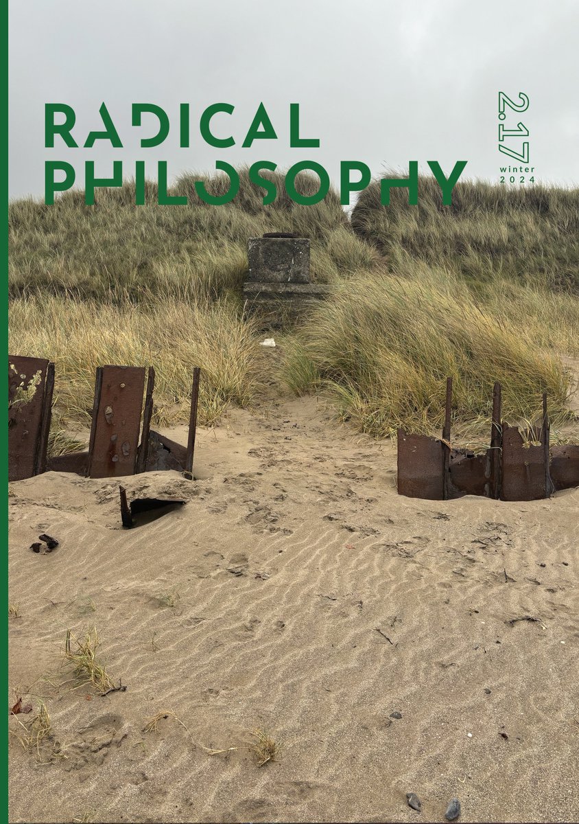 rphilos's tweet photo. RP2.17 is out now!

Brenna Bhandar on impunity in times of genocide
Neve Gordon on shields in Gaza
Paul Guillibert on non-human resistance
Peter Hallward on Heide Gerstenberger
Interview with Kristin Ross and more...

https://t.co/BQqeJUkPUv https://t.co/qUIIkt06CH