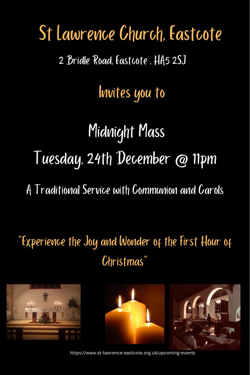Come and #Celebrate with us - we would love to welcome you to any of our special #Christmas 
services this year. Visit our website for more information: st-lawrence-eastcote.org.uk/2024-christmas…  #ChristmasEve #CarolService #MidnightMass #CribService #Eastcote #Ruislip #Pinner