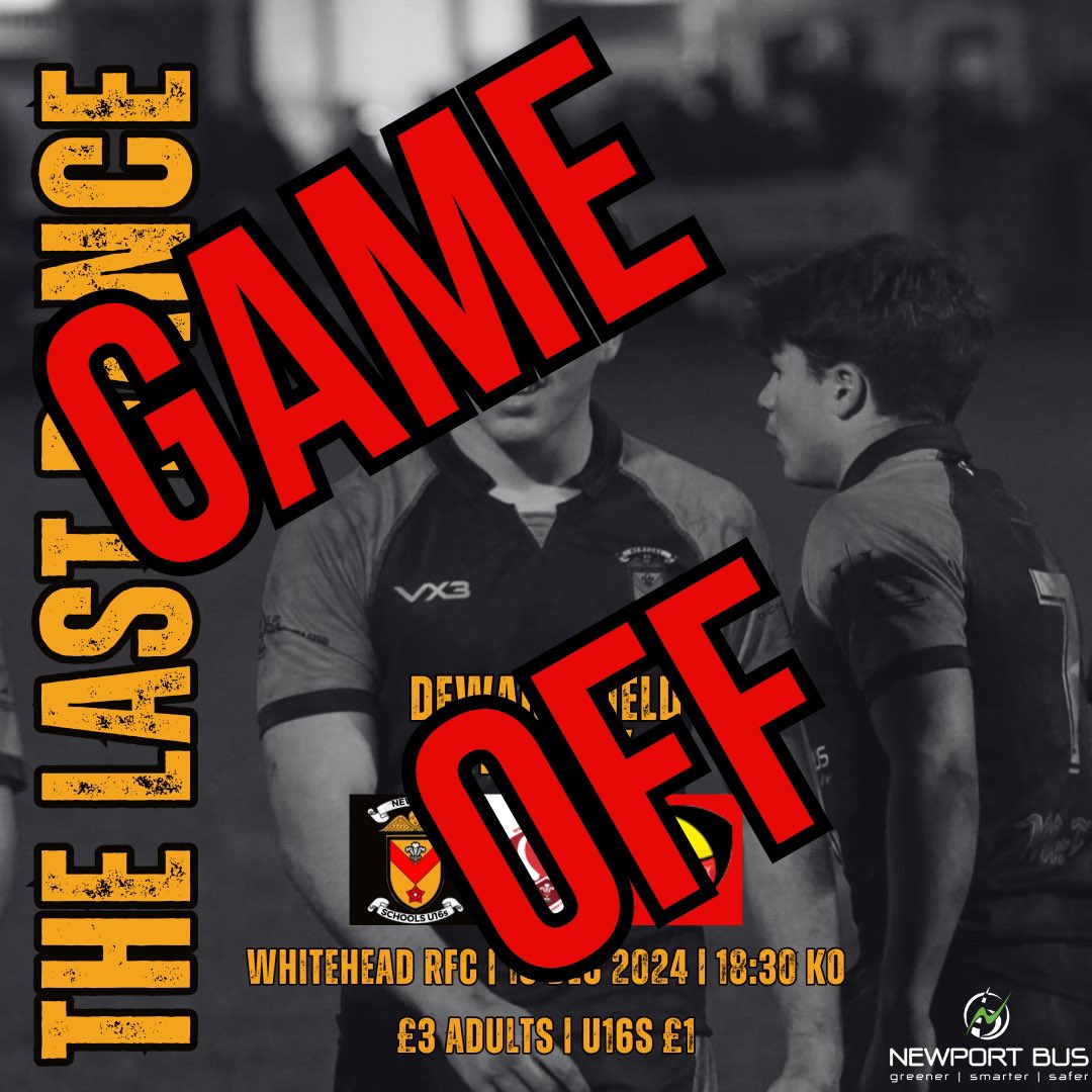 Newport Schools Rugby (@nptschoolsrugby) on Twitter photo ❌Game Off❌
Tonight’s game v <a href="/RSRWales/">RhonddaSchoolsRugby</a> has been cancelled due to incoming inclement weather.
Thank you all for your support this year, we will be back in 2025 with the remaining U15 EPP programme.
#COTP #WriteYourOwnStory ❌Game Off❌
Tonight’s game v <a href="/RSRWales/">RhonddaSchoolsRugby</a> has been cancelled due to incoming inclement weather.
Thank you all for your support this year, we will be back in 2025 with the remaining U15 EPP programme.
#COTP #WriteYourOwnStory