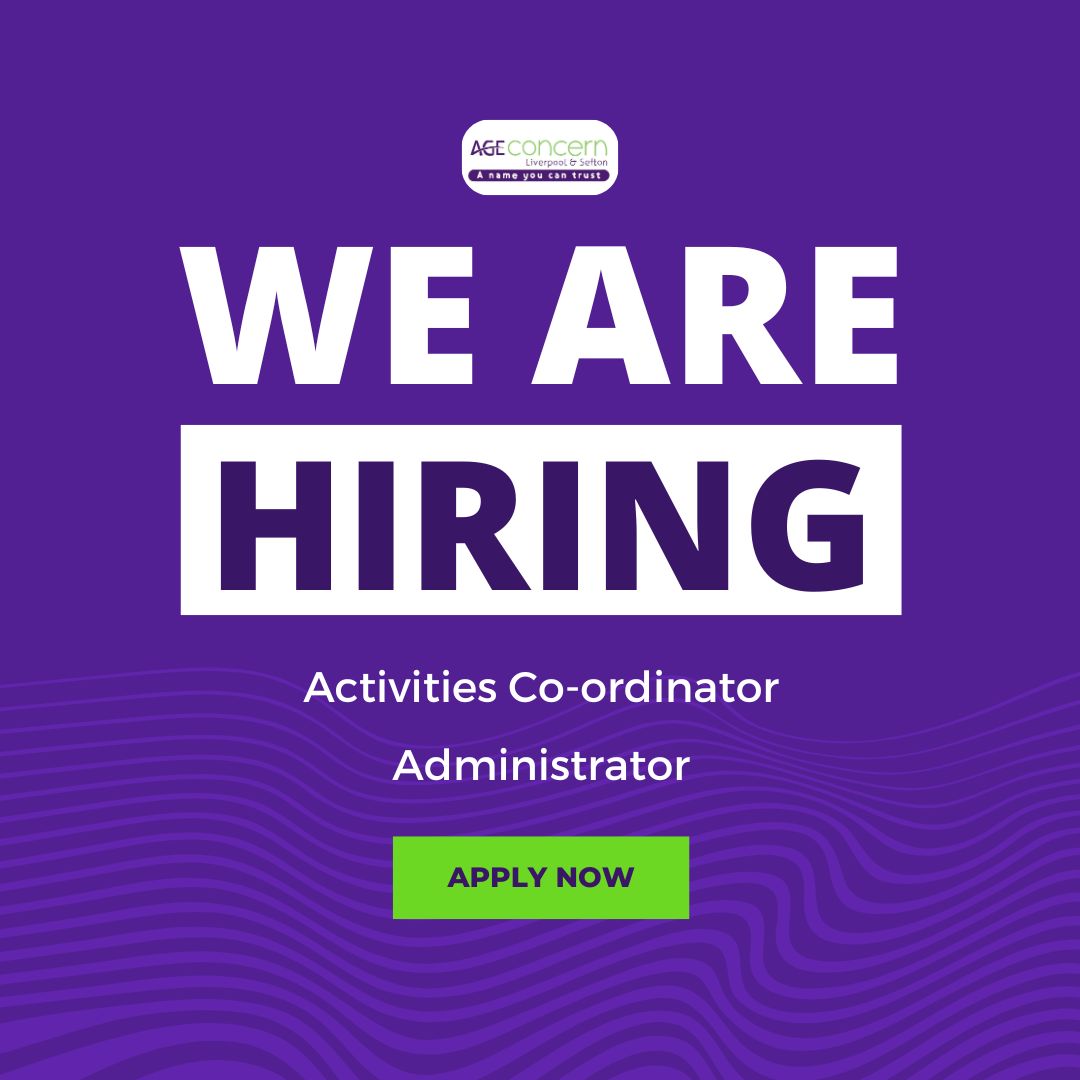 📌 Activity Coordinator
How to Apply: Send your CV and cover letter to mail@ageconcernliverpoolandsefton.org.uk
📌 Administrator
How to Apply: Visit our website to complete your application. (Link in bio
👉 Deadline 7th of January
*We reserve the right to close this advert early.