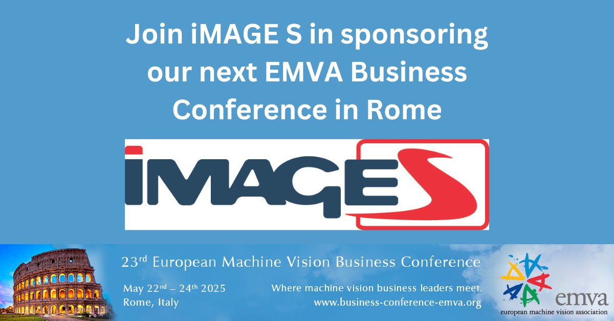 Member exclusive opportunity: Take your chance and join iMAGE S in sponsoring our annual highlight event next year, the EMVA Business Conference taking place in Rome, Italy, from 22 to 24 May 2025. All details at our event’s website on lnkd.in/dN4Zdez.
#EMVAconference