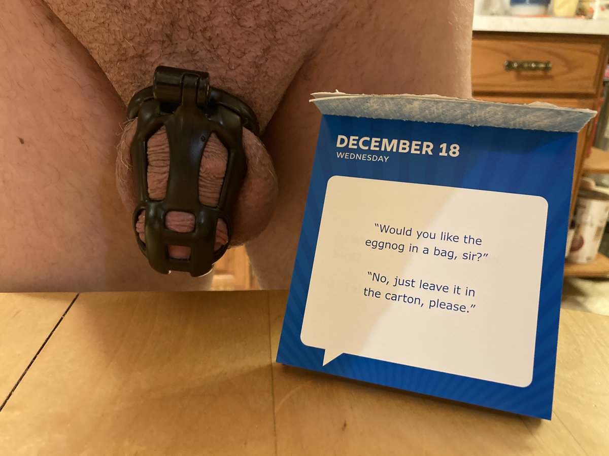 NudeCanadianBoy's tweet photo. December 18 Dad Joke #CageCheck #Chastity #GayChastity #MaleChastity #SelfLocked #TeamLocked https://t.co/SKDJqgQg4H