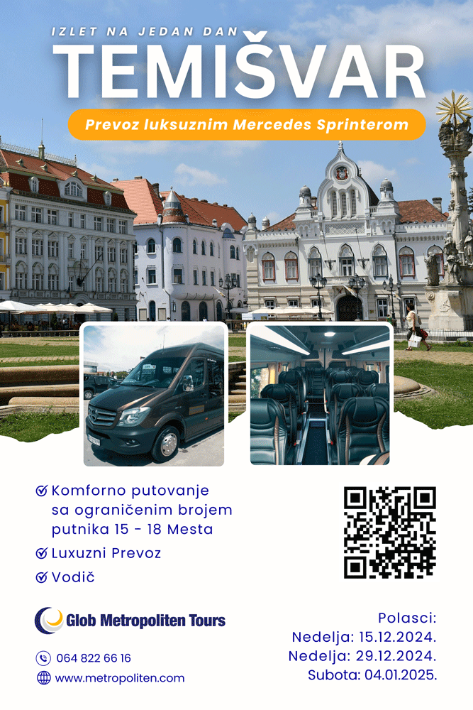 GlobMetro's tweet photo. Pridružite nam se u Zimskoj Bajci u Temišvaru 29.12.2024. i 04.01.2025. na jednodnevnom izletu Minibusem Lux Mercedes Sprinter 18 mesta. #Temišvar #izlet #Mercedes #zimskabajka https://t.co/rZ0fiILm1R