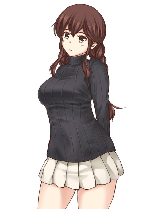 今年を振り返るならこの絵も忘れるわけにはいきません。1月に描いたセーターの能代。良い雰囲気にできたなと思います。忌雷さんとセットなのはお約束みたいなもので… 