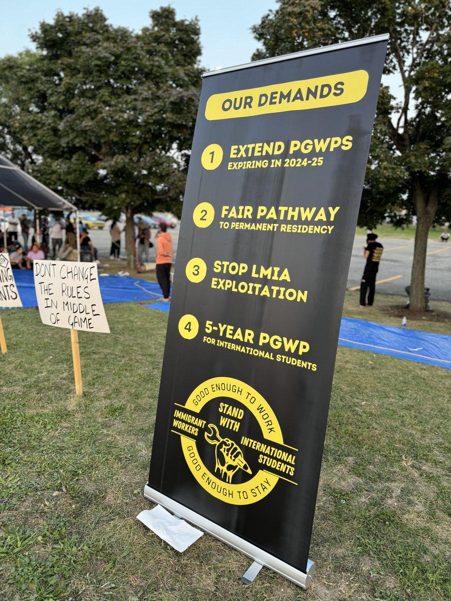 BREAKING: Feds announce policy to remove additional points from LMIA job offers, thus reducing LMIA-based exploitation. This was one of the demands of former international students who are now on their 111th day of the Brampton encampment protest, and marks a victory in our
