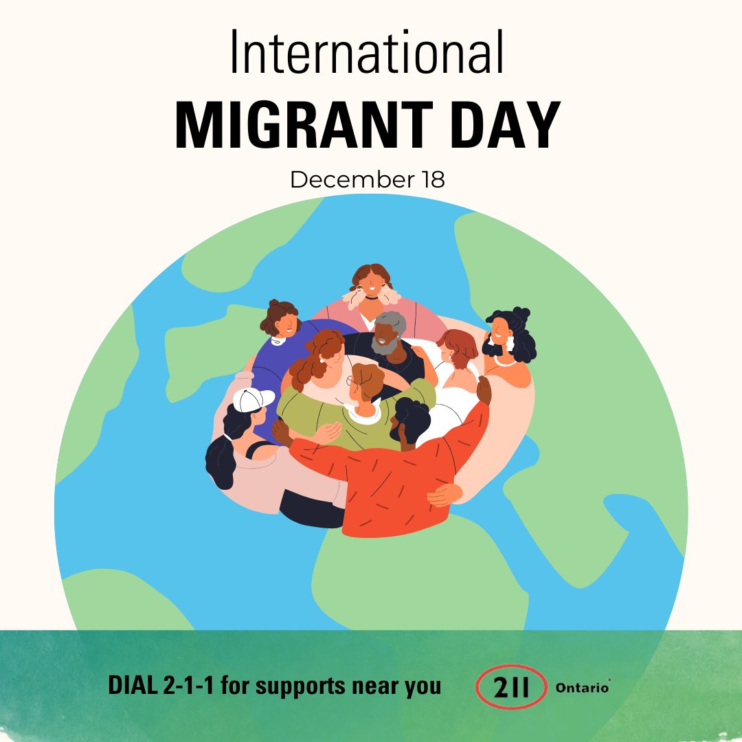 🌍 Did you know that immigrants make up nearly a quarter of Canada’s population, driving cultural and economic growth? Ontario 211 stands with newcomers, connecting them to vital resources to help them succeed. 💙

#InternationalMigrantsDay #Ontario211 #NewcomerSupport