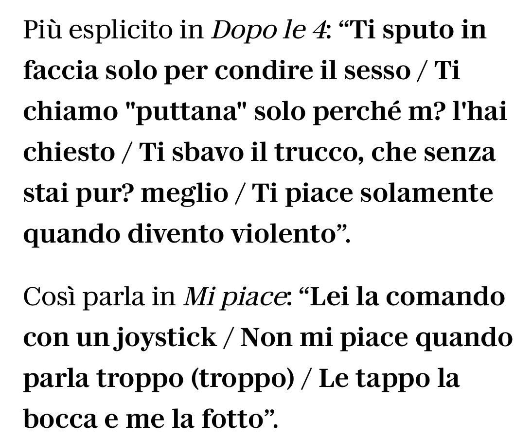 yeturikuzi's tweet photo. no alla censura ma ai testi merdosi che scrive e del modo in cui parla di noi donne direi decisamente di sì per una volta questo paese fa qualcosa di utile ♥️ https://t.co/XJwknMA31W