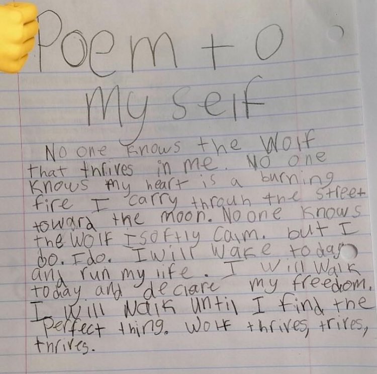 Joseph_Fasano_'s tweet photo. This. This. This poem that a child wrote with one of my poetry prompts is currently saving my soul. https://t.co/RWt7EKn7ct