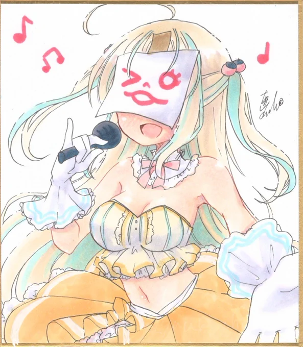 るんるーん(o'▽')o私の推しー!(o>∀<)oキャー!こっちみ……(*_ _)zzZ #アクおどワンドロ #1日1絵ちま 