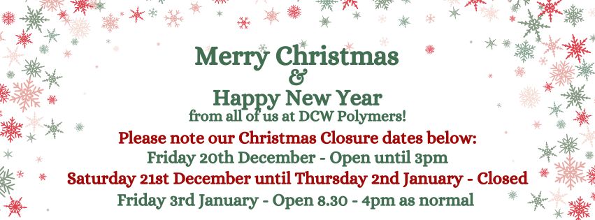 Just a reminder of our Christmas closure dates!

We will be closing for the Christmas holidays at 3pm on Friday 20th December, reopening on Friday 3rd January!

Wishing you all a very Merry Christmas &amp; Happy New Year!