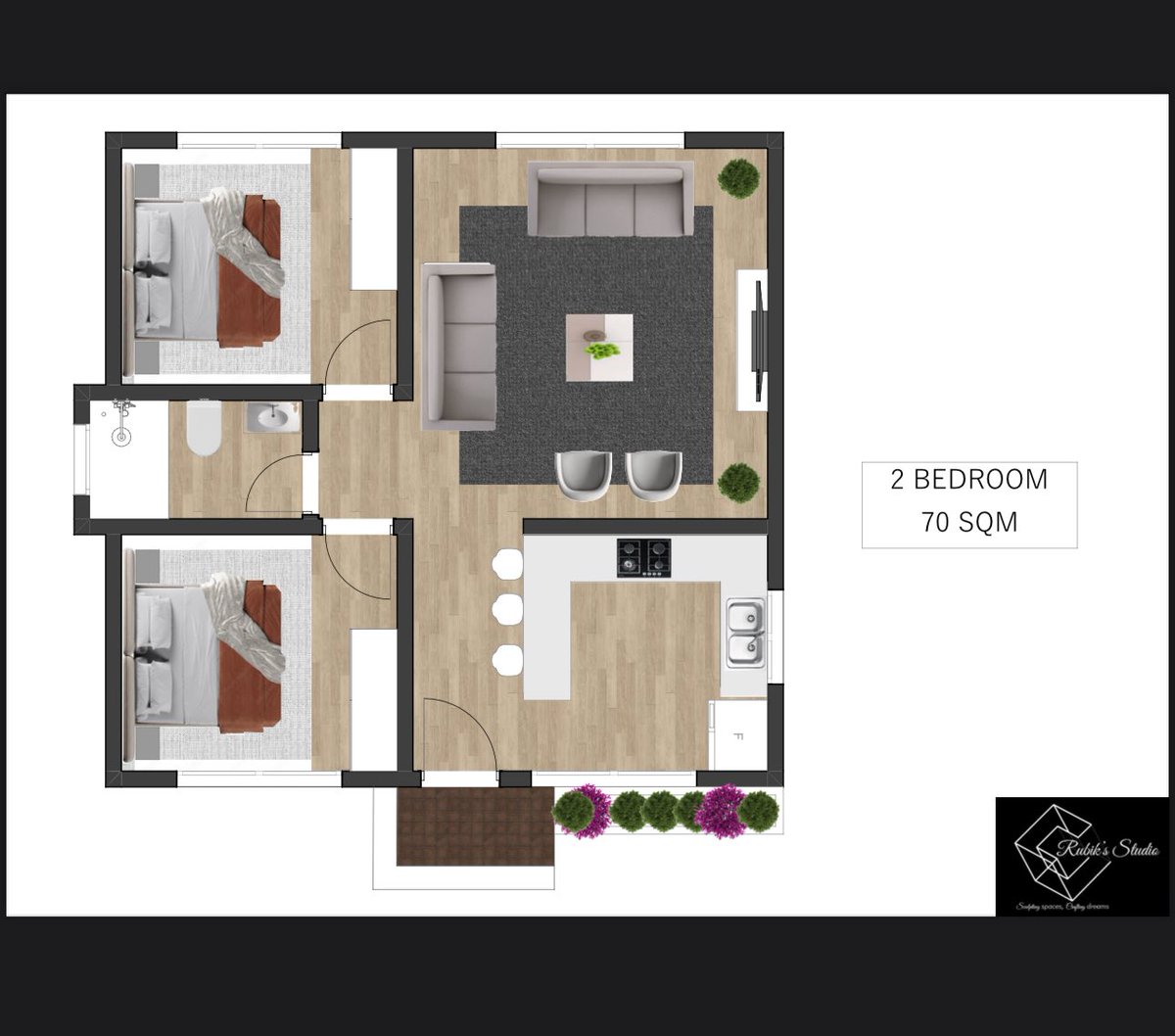 xysist's tweet photo. My architect anasema msiogope kujenga ushago kama mko na a budget.  Kuna a budget friendly 2 bedroom. 

Mnaona ni kama mnaeza approach na how much? 70sqm 2br with one bath. https://t.co/AFU1i9hVCJ