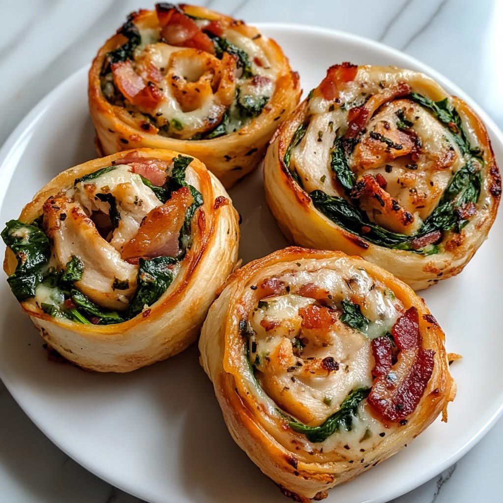 Flaky &amp; light, Chicken, Spinach, Bacon, and Cheese Pinwheels 🥐 !

Happy Thursday y’all.