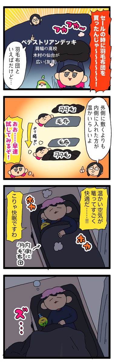 せっかく暖かい羽毛布団を買ったのに起きると何もなくなってる 何も…………😟
1997 #えるポピの絵日記かくところ