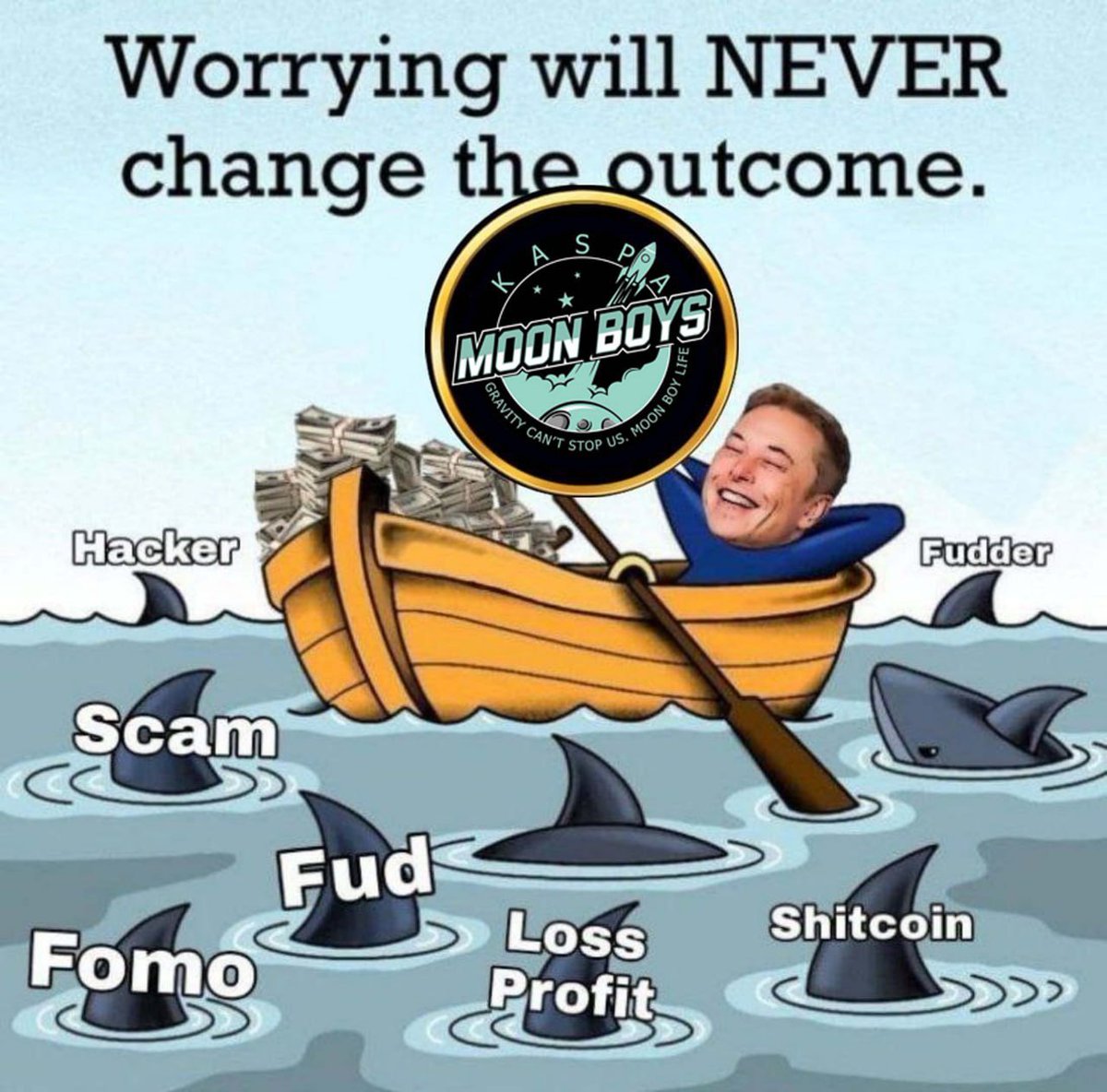 kaspamoonboiz's tweet photo. When the crypto sea gets rough 🌊—
🦈 Sharks screaming ‘FUD’
🦈 Sharks yelling ‘Scam’
🦈 Sharks whispering ‘Loss Profit’
But we just smile, row, and say:
‘Gravity can’t stop us. Moon Boys for life!

Follow and RT   
         
Website: https://t.co/MJc7V8XWcJ
Join: https://t.co/l6CNf0nPe2: https://t.co/ZMj0r6G3up

#KaspaMoonBoysMeme #Kaspa #KRC20 #Memecoin $KASFAM