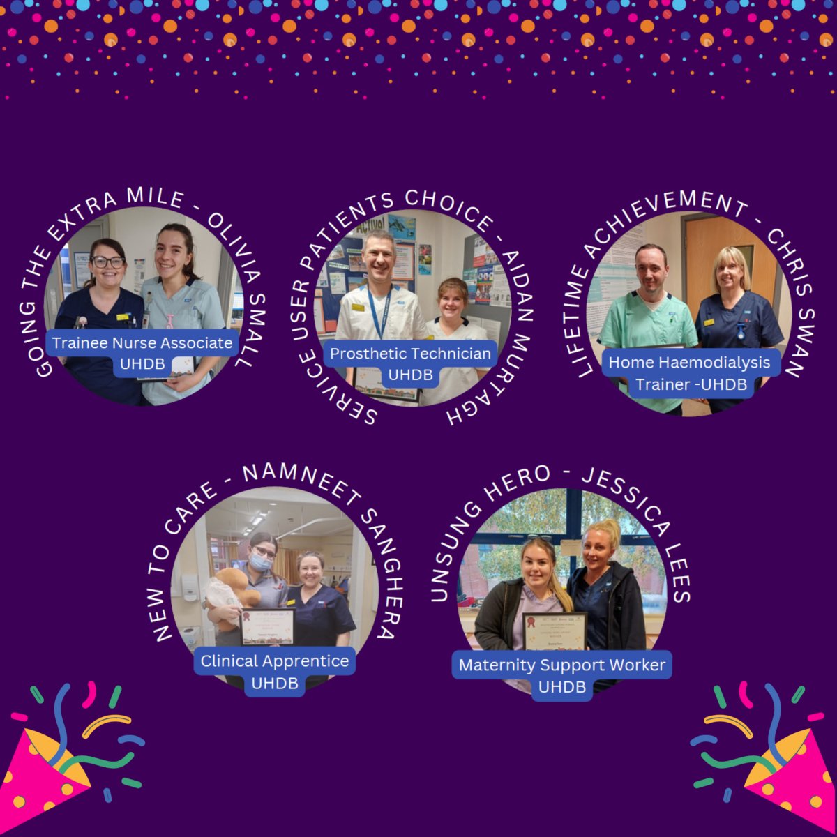 Apprenticeships at UHDB (@uhdbapprentice) on Twitter photo Congratulations to Olivia, Aidan, Chris, Namneet and Jessica for winning awards at the 2024 HCSW awards with <a href="/JUCareersD/">Careers Team Joined Up Care Derbyshire</a>
Well done to all the other nominees & winners from across Derbyshire! 🏆
We are happy to celebrate the fantastic work our Support Workforce do! 🥳
<a href="/UHDBTrust/">University Hospitals of Derby and Burton NHS FT</a> Congratulations to Olivia, Aidan, Chris, Namneet and Jessica for winning awards at the 2024 HCSW awards with <a href="/JUCareersD/">Careers Team Joined Up Care Derbyshire</a>
Well done to all the other nominees & winners from across Derbyshire! 🏆
We are happy to celebrate the fantastic work our Support Workforce do! 🥳
<a href="/UHDBTrust/">University Hospitals of Derby and Burton NHS FT</a>