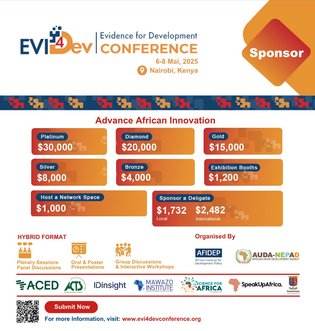 Afidep's tweet image. Empower African innovation!

Partner with us to advance African innovation at the Evidence for Development (Evi4Dev) Conference and drive meaningful change and innovation in Africa!

Visit evi4devconference.org/sponsorships for more information on packages.

#Evi4DevConference #Evi4Dev2025…