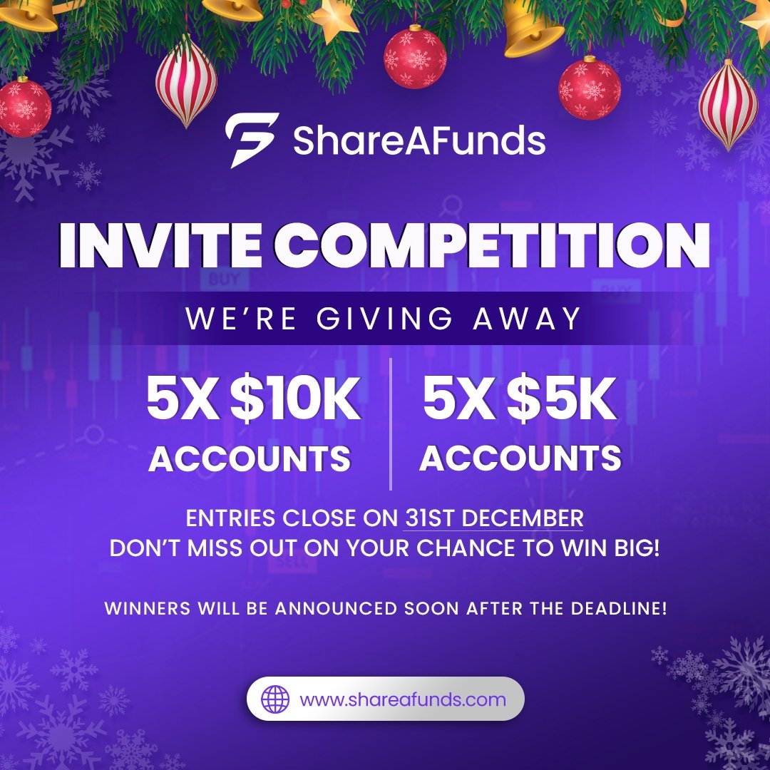 We’re giving away 5 x $10K Accounts and 5 x $5K Accounts to help traders like you jumpstart their journey in 2024.

📆 Entries close on 31st December – Don’t wait!
.
.
#ShareAFunds #InviteToWin #TradingGiveaway #ForexTrading #FundedAccounts #TradingGoals #NewYear2024