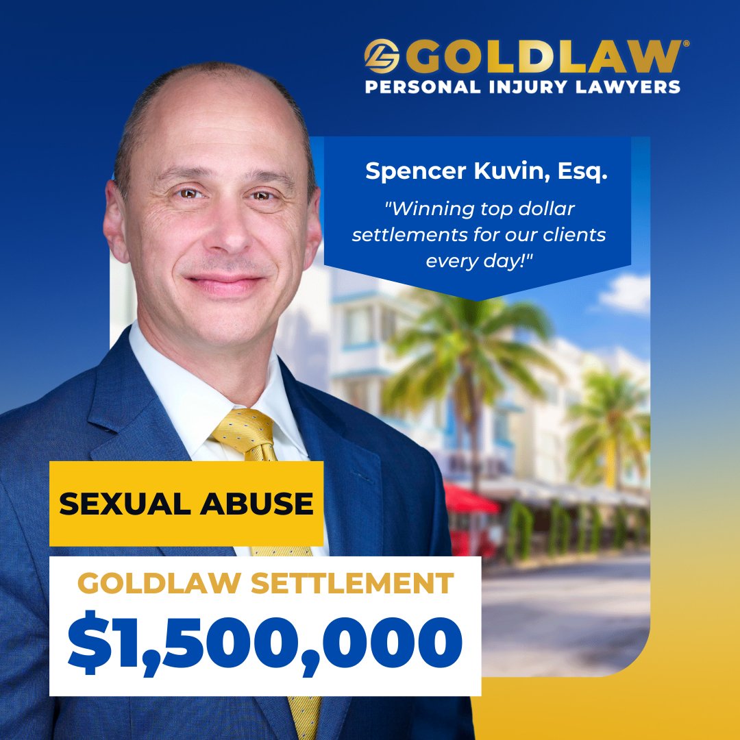 getgoldlaw's tweet photo. Congratulations to our civil trial attorney, Spencer Kuvin, and his team on securing a $1,500,,000 settlement!

Injured? Call us now: (561) 222-2222 📲 We will ALWAYS call you back!
.
.
.
.
.
#Settlements #CaseWin #PersonalInjuryLawFirm #GOLDLAW #SexualAbuse #Justice #Awareness https://t.co/PQVBBZyYVa