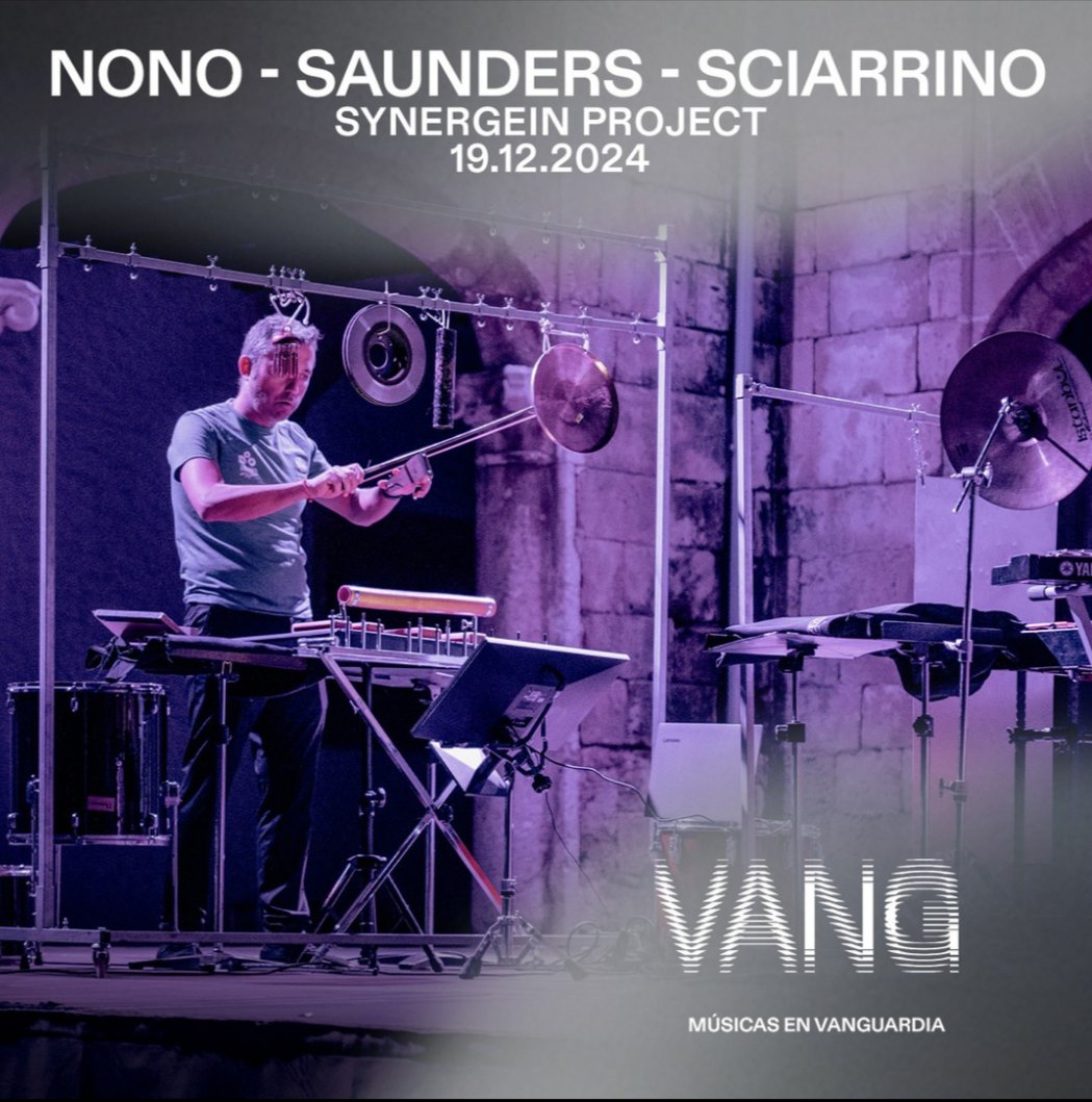 Nuevamente me sobra (y regalo) una entrada para el próximo concierto del ciclo <a href="/MusicasVang/">VANG - Músicas en Vanguardia</a>, mañana jueves 19 de diciembre a las 19:30h en <a href="/centrocentro/">CentroCentro</a>. Obras para conjunto de percusión de Nono, Saunders y Sciarrino. Quien la quiera, que me escriba.