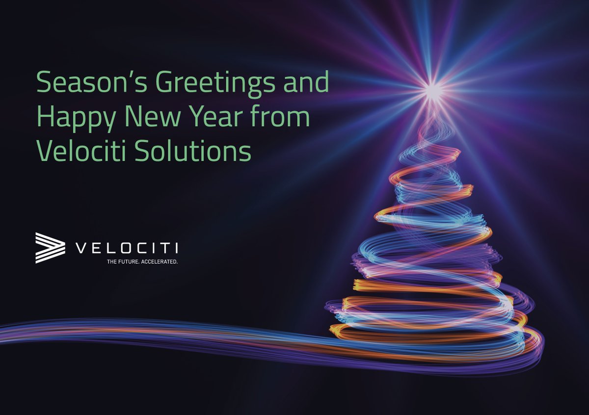Season's Greetings!

Wishing you a Merry Christmas and Happy New Year from the team at Velociti Solutions. 

Our offices will be closed from 25 December 2024 to 1 January 2025, however our Customer Support Desk will be available as normal except on the Bank Holidays.
