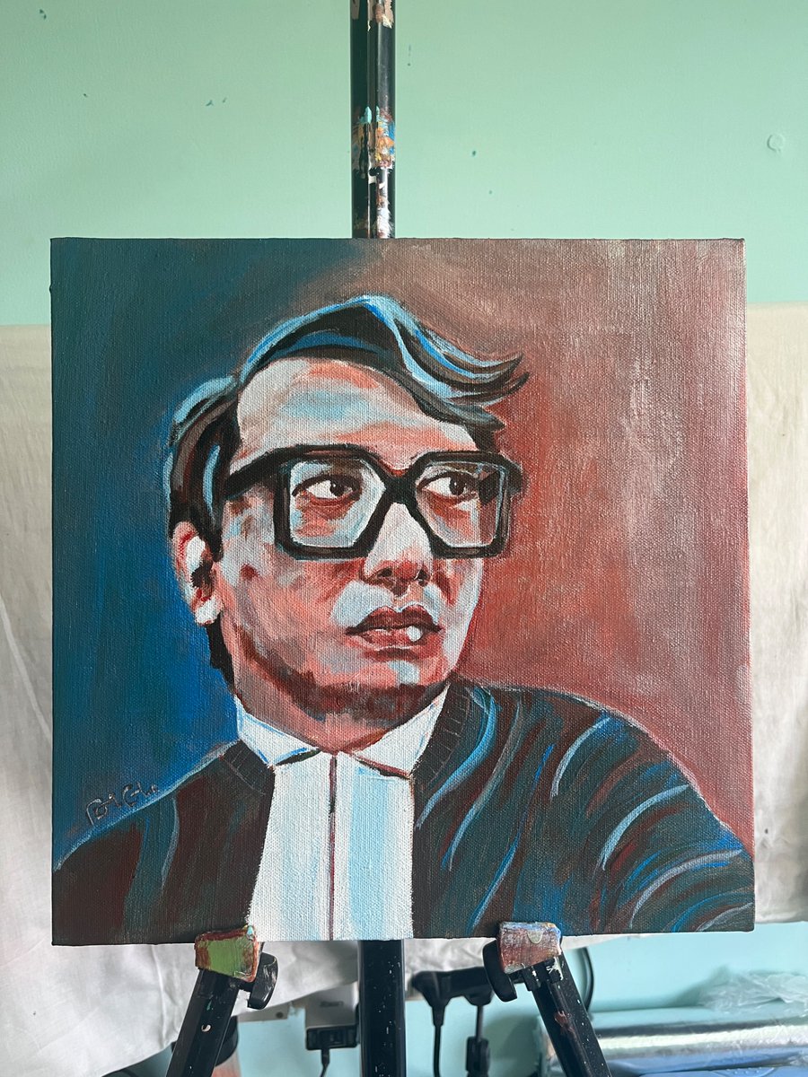 nileshpaints's tweet photo. I attempted a portrait of @BhattRohin! 

“Defiant”, Acrylic on 12”x12” Canvas board. 

#indianpainting  #acrylic #portraitpainting #portrait #learningtopaint #handpainted #letmepaint https://t.co/PpVjqT1co9