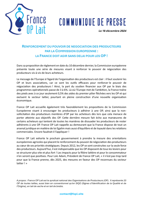 📢COMMUNIQUE DE PRESSE 📢

<a href="/EU_Commission/">European Commission</a> . <a href="/Agri_Gouv/">Ministère Agriculture et Souveraineté alimentaire</a> . <a href="/EP_Agriculture/">AGRI Committee Press</a>