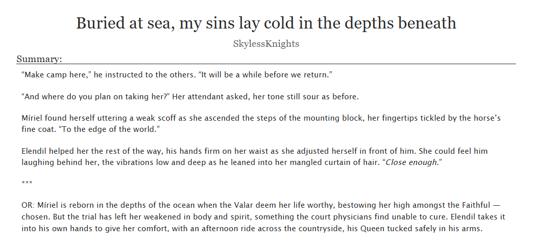 SkylessKnights's tweet photo. I don't know how everyone prompts their fics on here but I wrote a new Elendil and Míriel one-shot and thought I'd share it here :)) #TheRingsOfPower https://t.co/juvk2J8d0V