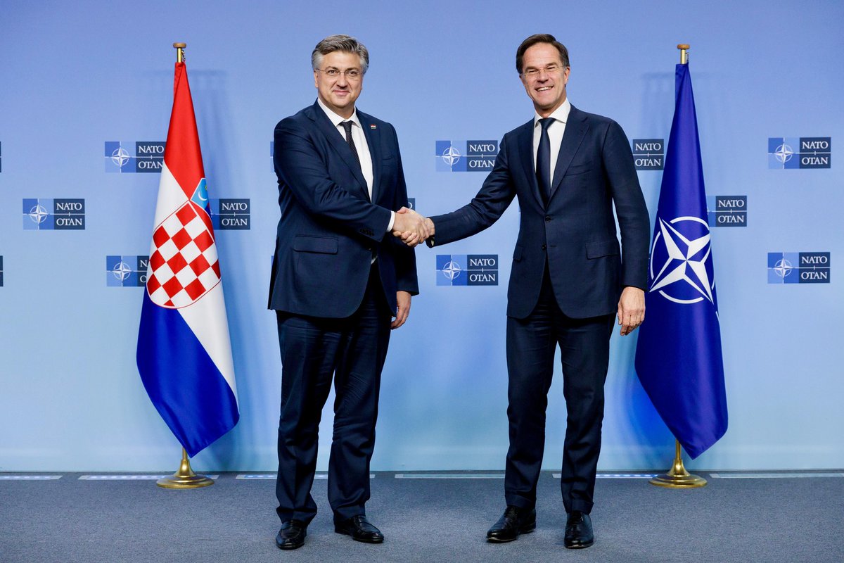 Today I met with <a href="/AndrejPlenkovic/">Andrej Plenković</a> 🇭🇷, Prime Minister of #Croatia at #NATO HQ. We discussed Croatia's role in NATO's deterrence and defence, the Western Balkans, and support for #Ukraine.