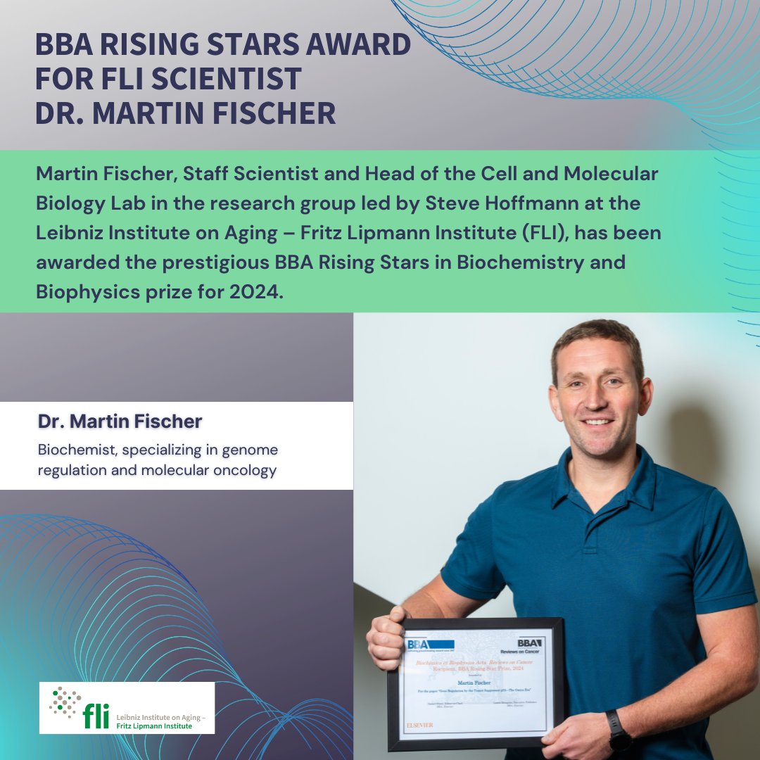 Leibniz-Institut für Alternsforschung (FLI) (@leibnizfli) on Twitter photo Martin Fischer, Staff Scientist and Head of the Cell & Molecular #Biology #Lab in the research group led by Steve Hoffmann at the <a href="/LeibnizFLI/">Leibniz-Institut für Alternsforschung (FLI)</a> , has been #awarded the prestigious BBA Rising Stars in #Biochemistry and #Biophysics prize for 2024. Congrats!
👉bit.ly/3ZLkD75 Martin Fischer, Staff Scientist and Head of the Cell & Molecular #Biology #Lab in the research group led by Steve Hoffmann at the <a href="/LeibnizFLI/">Leibniz-Institut für Alternsforschung (FLI)</a> , has been #awarded the prestigious BBA Rising Stars in #Biochemistry and #Biophysics prize for 2024. Congrats!
👉bit.ly/3ZLkD75