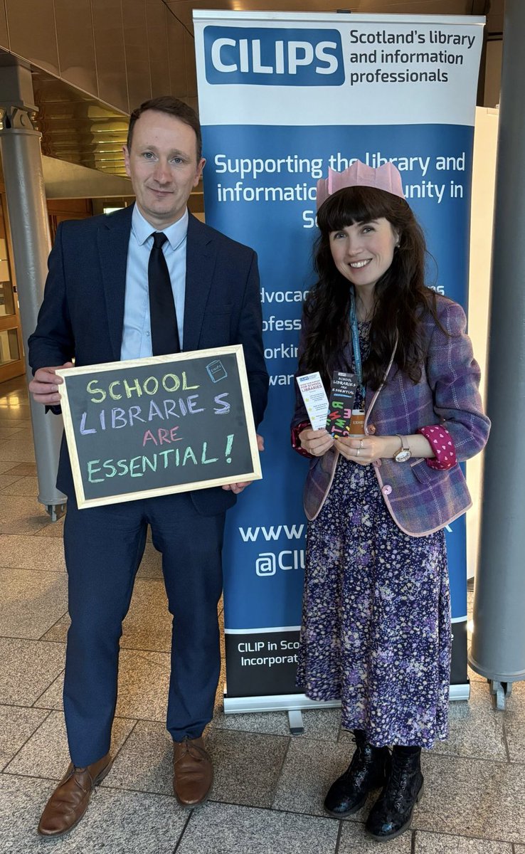 Feeling festive as we celebrate the unique, irreplaceable role of Scotland’s school librarians in supporting attainment, literacy and learning, mental wellbeing, critical thinking, inclusion and so much more - thanks for stopping by and speaking out <a href="/fultonsnp/">Fulton MacGregor MSP</a>! <a href="/ScotParl/">Scottish Parliament</a>