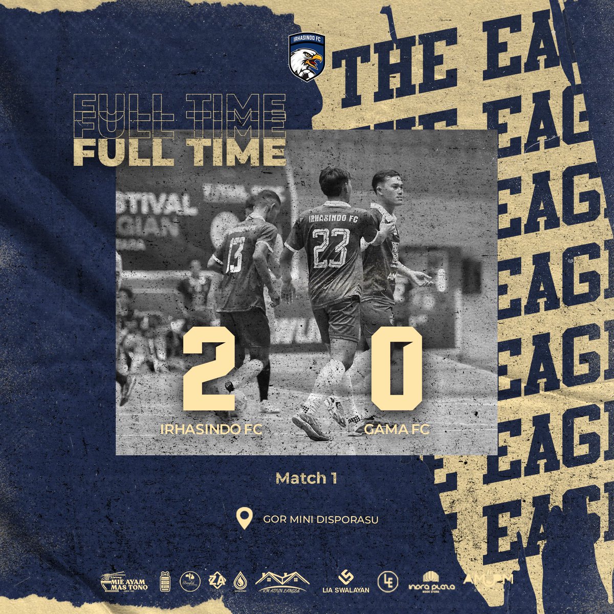 irhasindoFC's tweet photo. First win 🦅 | ⚽️ Charles , ⚽️ Fauzan #IrhasindoFC https://t.co/6M1MBjNNIb