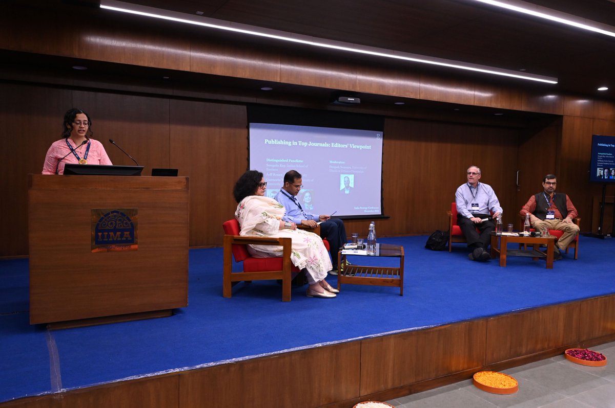 Prof Prithwiraj Choudhury of Harvard Business School delivered a keynote on ‘Shaping the Future of Work with AI.’ This was followed by an equally engaging session by Prof Charles Dhanaraj of Georgia State University on ‘Beyond AI: Intelligent Strategizing.’

#IIMA #IIMB #ISB