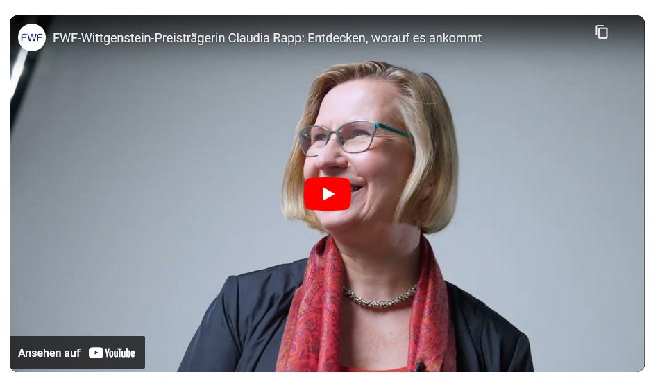 imafo_oeaw's tweet photo. 🎥Entdecken, worauf es ankommt
Für  den  @FWF_at  spricht @imafo_oeaw -Direktorin Claudia Rapp vor der Kamera darüber, was sie antreibt, warum ihre Neugier nie erlischt und welche Bedeutung wissenschaftlicher Fortschritt für unsere Zukunft  hat.

https://t.co/pPST2uRZHu https://t.co/Zmijgs6ziA