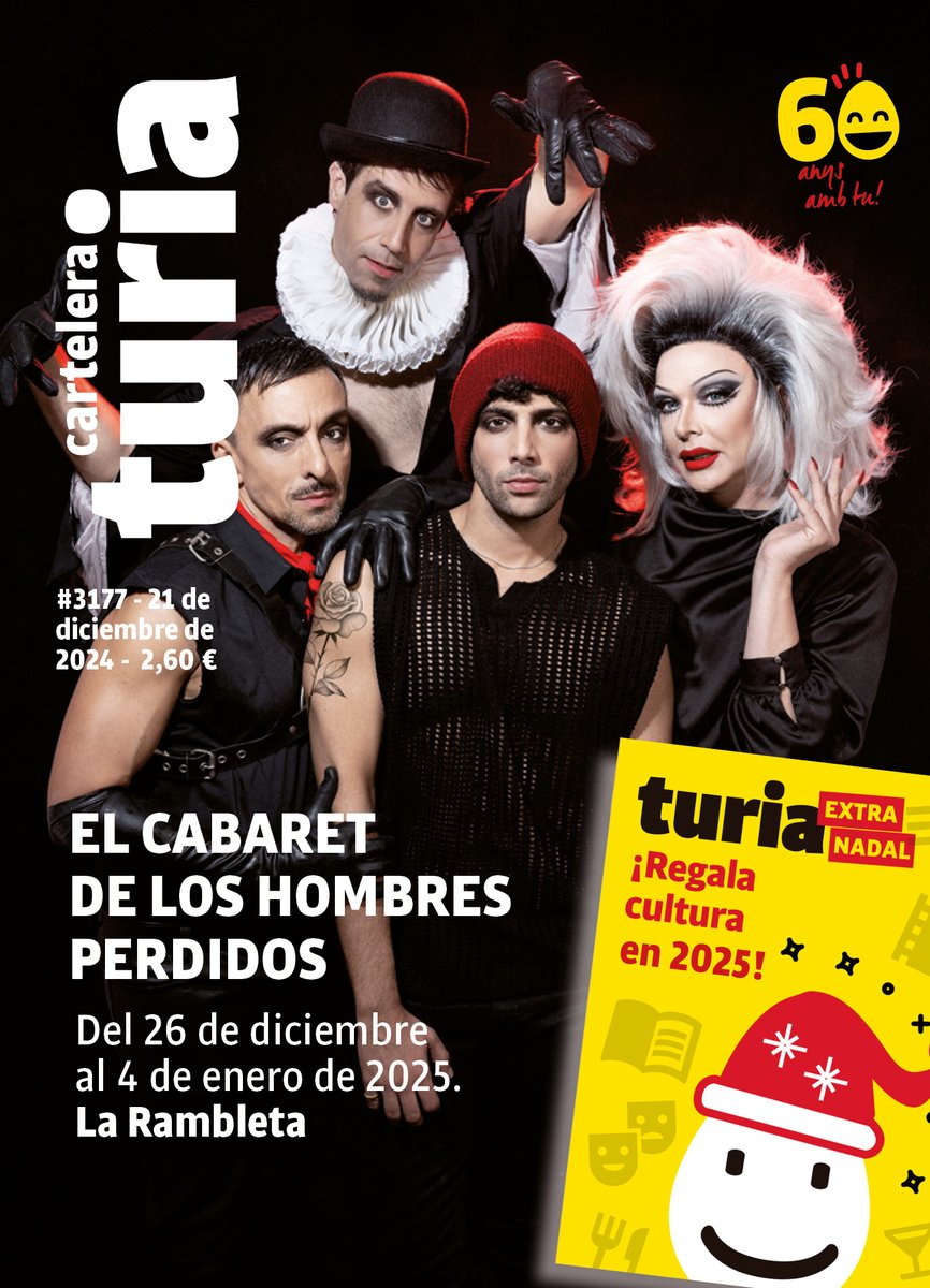 CTuria's tweet photo. #EXTRA REGALA CULTURA AL NADAL: Las mejores ideas para regalar Ocio y Cultura estas navidades!!! Toda la actualidad con @La_Rambleta y El Cabaret de los hombres perdidos como protagonista de nuestra portada de este viernes 🤹‍♂️🎄#CTuria Ah, y nuestro particular Belén. https://t.co/FhwnPblO9L