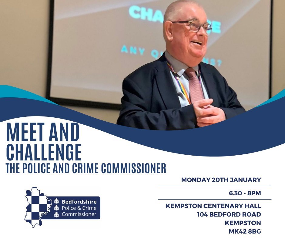 BedsPCC's tweet photo. Yesterday the policing minister confirmed an uplift in funding for all police services, which I welcome after over a decade of austerity and underfunding of policing in Bedfordshire

 ▶️ https://t.co/KqmhOBTlFQ

Come and talk to me at on 20th January in Kempston to find out more https://t.co/Rk0jPjOgEg