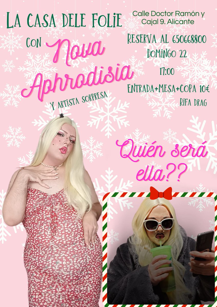 Hola marigerls!! 
El domingo actúo por primera vez en la casa delle folie y me haría mucha ilusión si pudierais ir🥹
Actúo con la cochina de <a href="/misssupernovaa/">Novah💋💋</a> y tenemos preparado un show maravilloso con rifa incluida💜