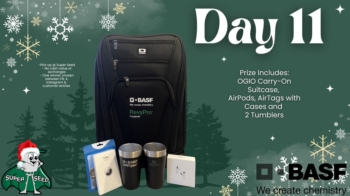 *We will NEVER try to obtain any personal information from you. Be aware of fake accounts.*

Thanks Ashley &amp; Jasmine with <a href="/BASFAgSolutions/">BASF Agricultural Solutions Canada</a> ! 

To win:
-Follow us
-RT this post
-2024 customers get an automatic entry

Contest ends Thurs, Dec 19/24 @ 3pm CST.