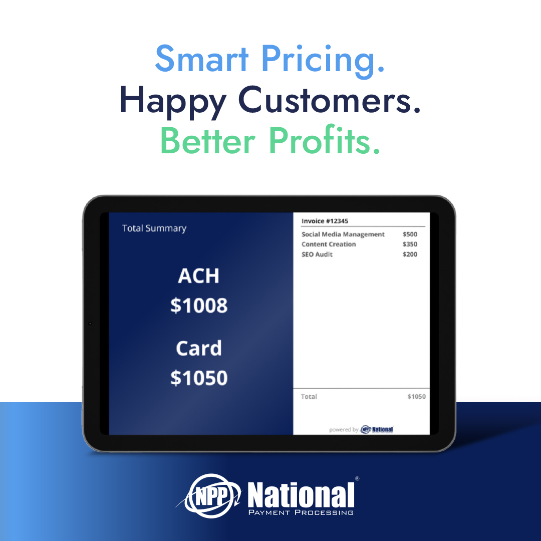 _NPPINC's tweet photo. Smart business = happy customers + better profits 💡

Dual pricing lets you offer ACH discounts while keeping card payments profitable. Win-win.

Ready to make your pricing work smarter? DM us how.

#SmallBiz #Payments https://t.co/Q2td3O2GBq
